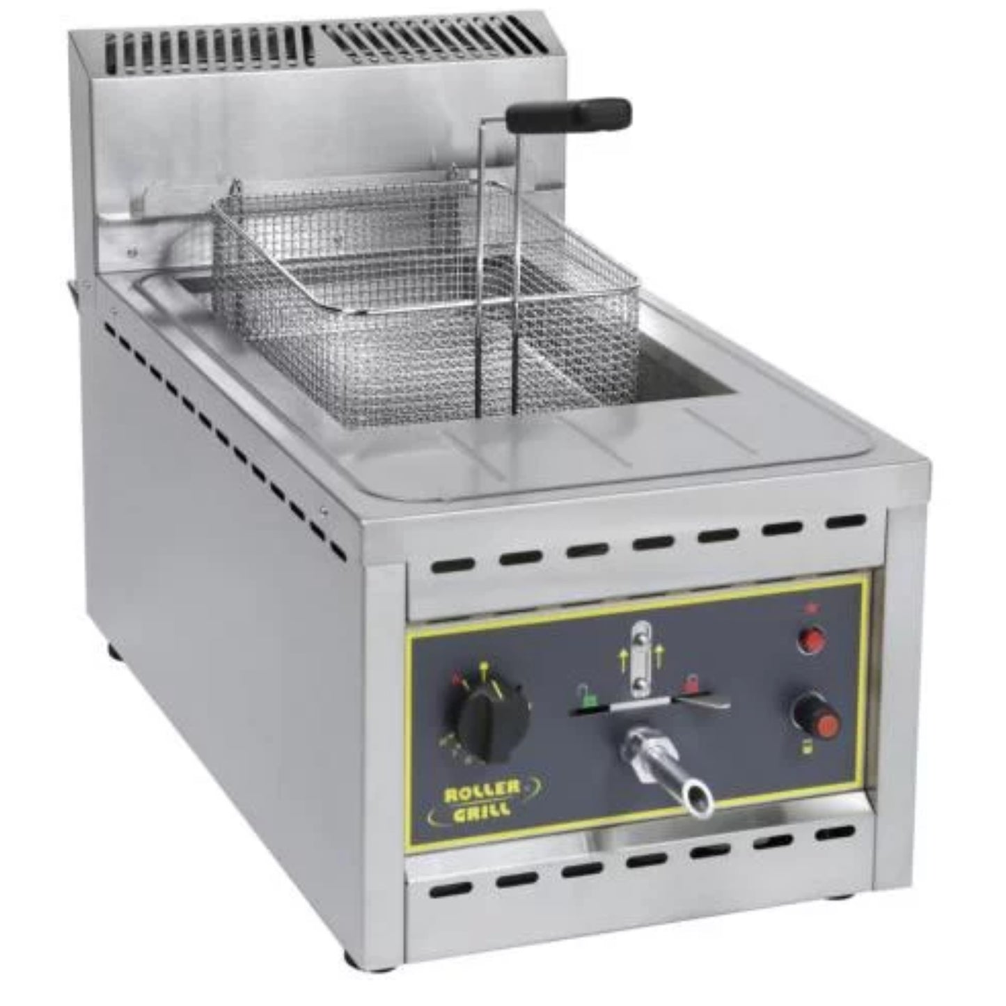 TISCH FRITTEUSE 1 BECKEN 12 LITER + ABLASSHAHN GAS 8 kW MODELL RFG 12 B