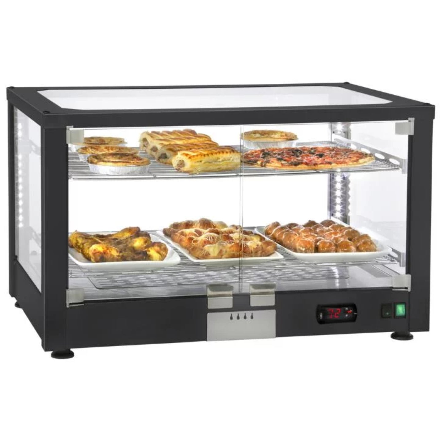 PANORAMA WARMHALTEVITRINE 2 GITTER 670 X 433 MODELL 780 S MIT UMLUFT