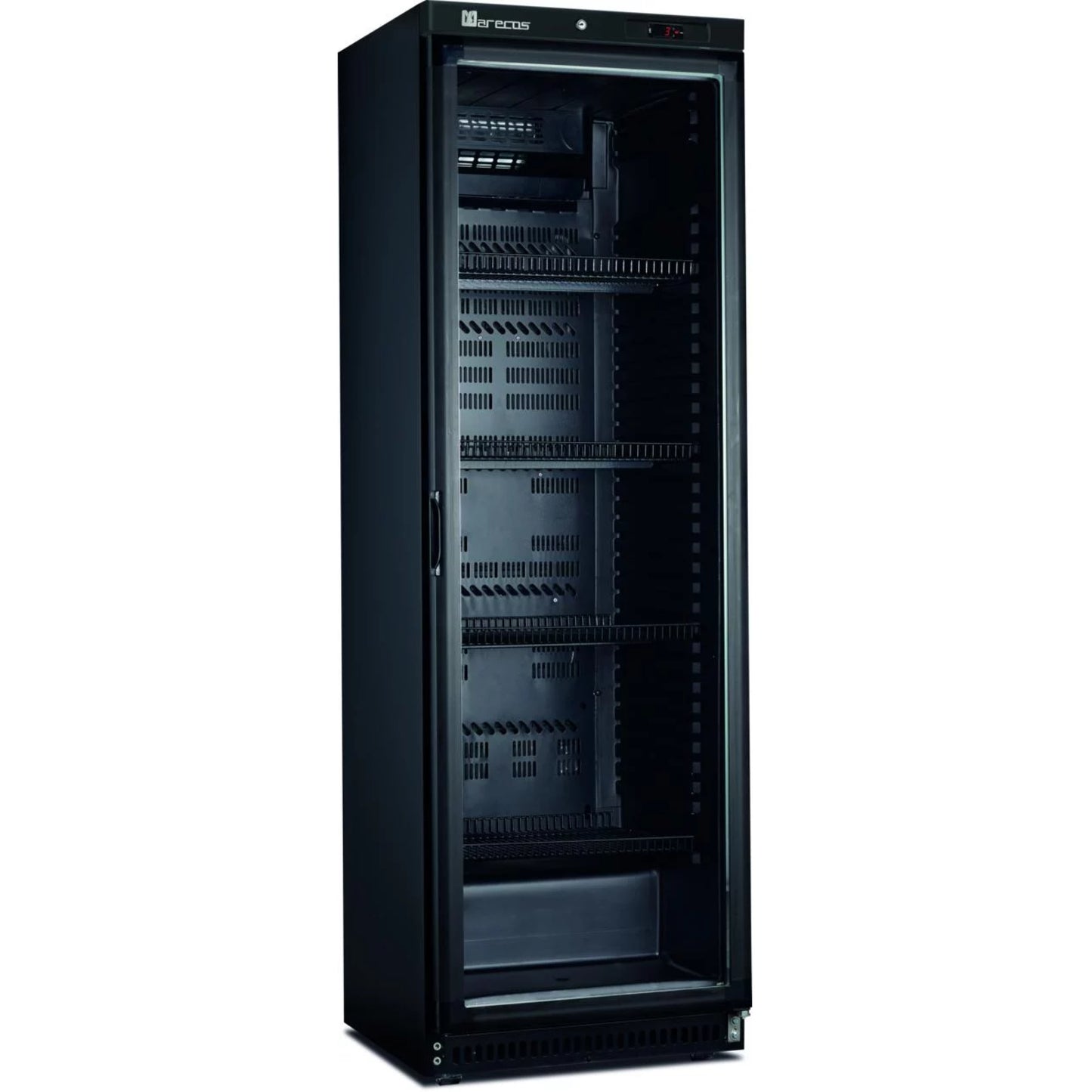 KÜHLSCHRANK GLASTÜR 59 CM 386 LITER UMLUFTKÜHLUNG ARV 430 CS A PV Black