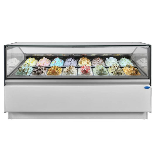 EISCREMEVITRINE DREAM V2 FLACHGLAS DOPPELTE UMLUFT (versch. Größen)