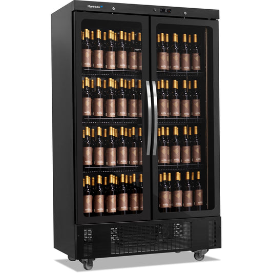 WEINKÜHLSCHRANK MIT GLASTÜREN CV 800 CS PV SERVICE LINE. 1 TEMPERATUR 118 CM FÜR 260 FLASCHEN SCHWARZ
