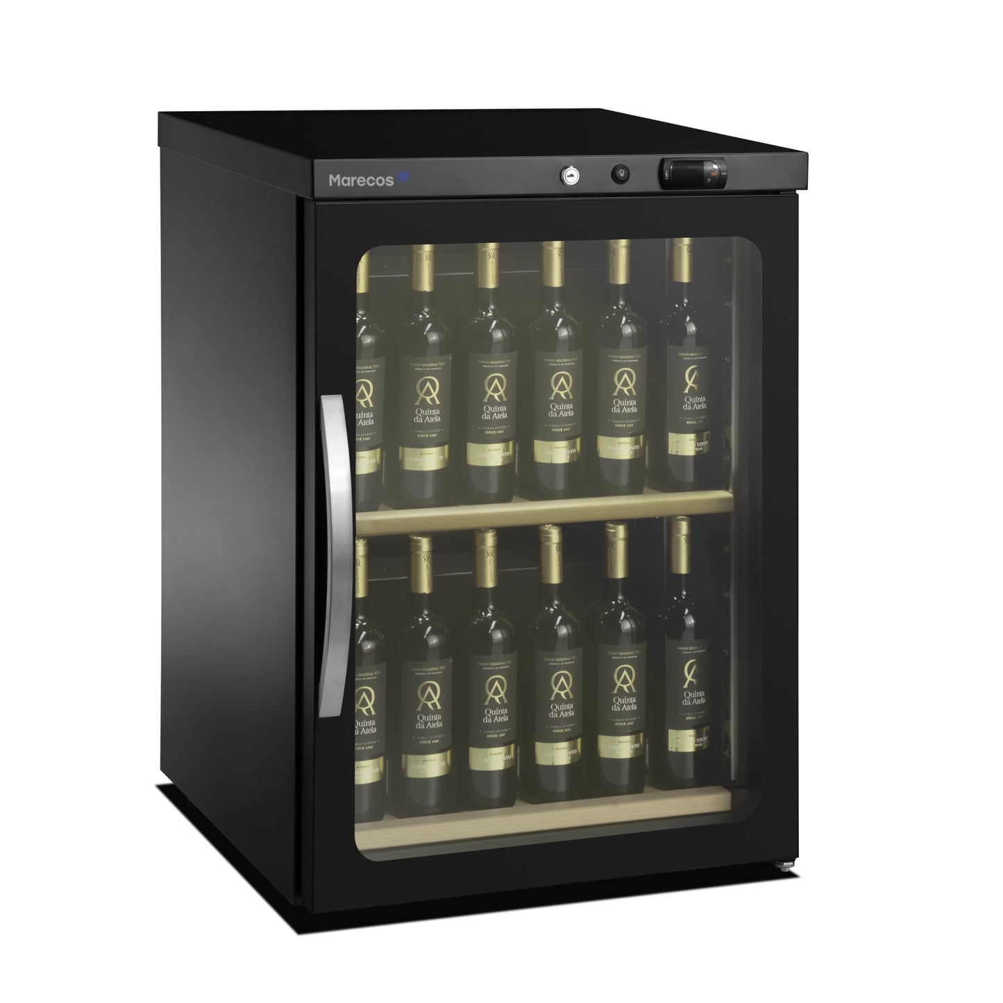 WEINKÜHLSCHRANK MIT GLASTÜRE MODELL CV 150 PV SERVICE LINE. 1 TEMPERATUR 60 CM FÜR 40 FLASCHEN SCHWARZ