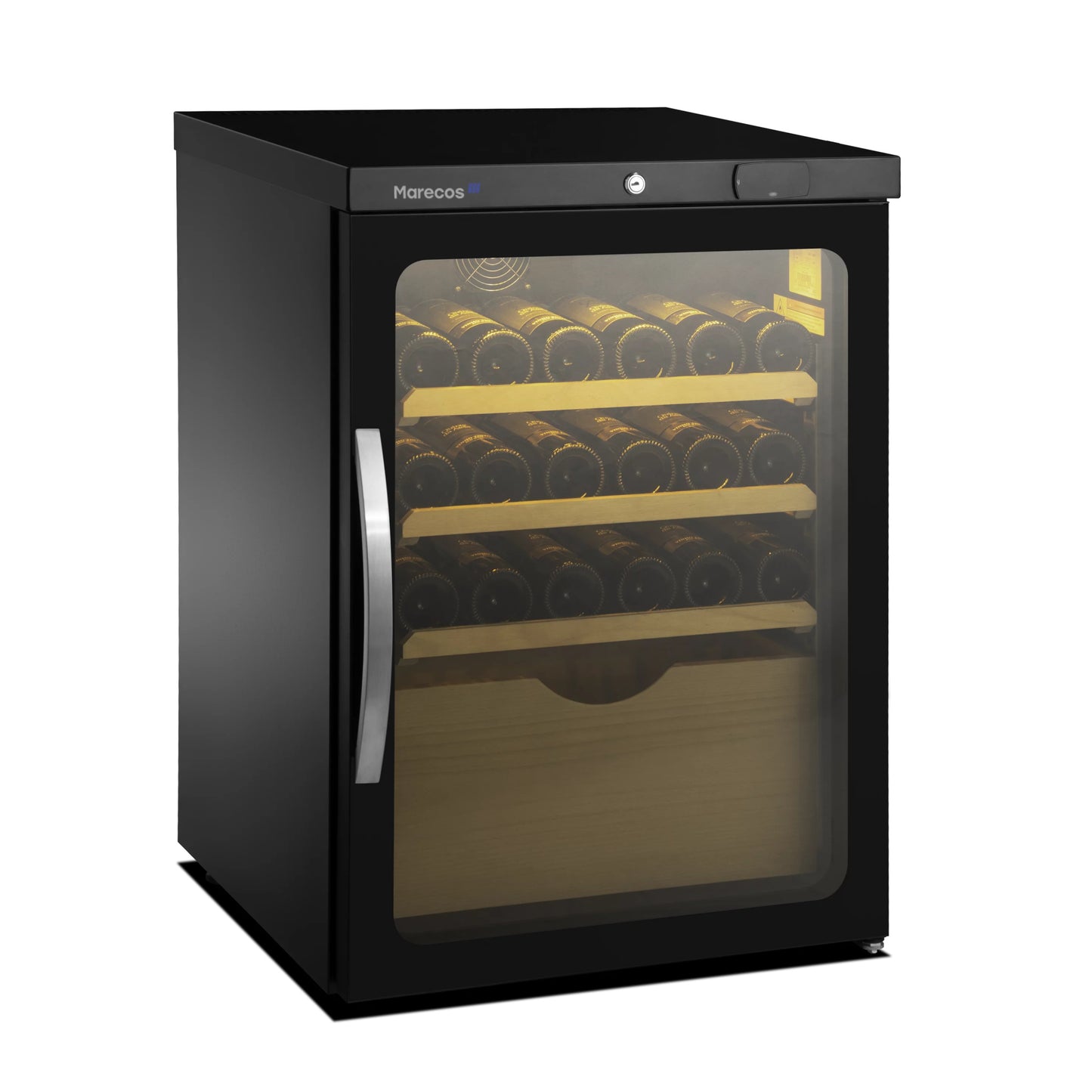 WEINKLIMASCHRANK MIT GLASTÜRE 60 CM FÜR 27 FLASCHEN
