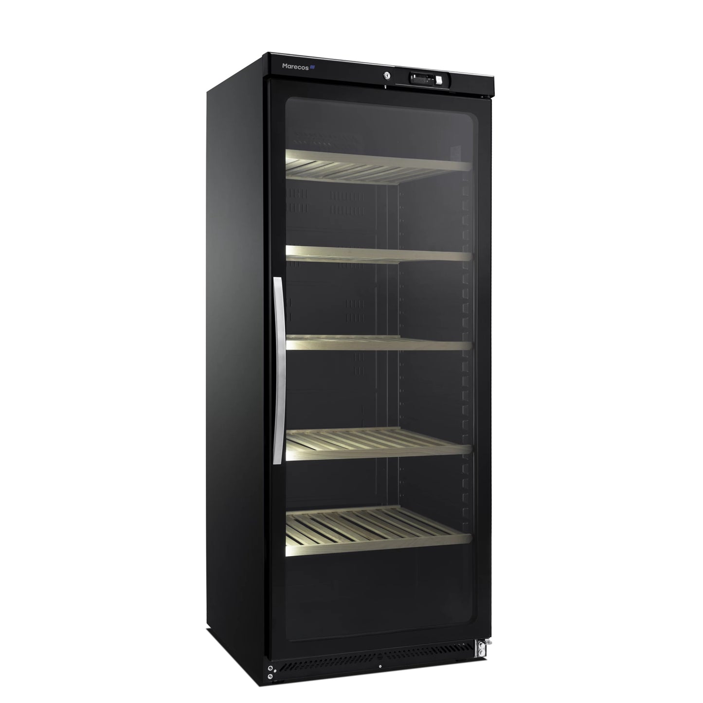 WEINKÜHLSCHRANK MIT GLASTÜRE MODELL CV 600 PV SERVICE LINE 1 TEMPERATUR 75 CM FÜR 219 FLASCHEN SCHWARZ