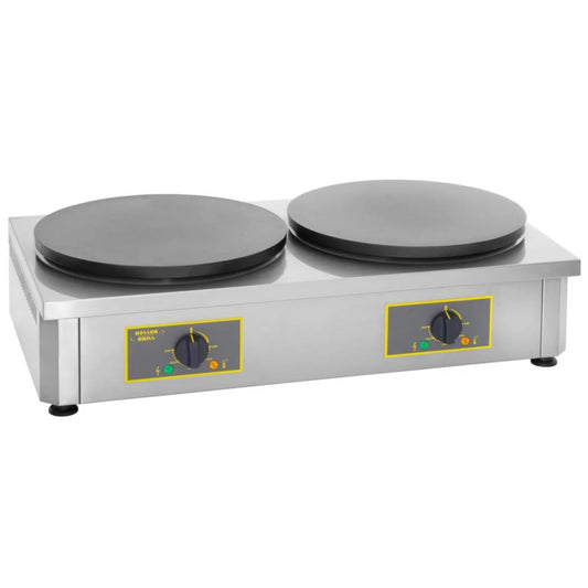 CRÊPES GERÄT DOPPEL 40 CM DURCHMESSER EMAILIERT ELEKTRO CDE 400