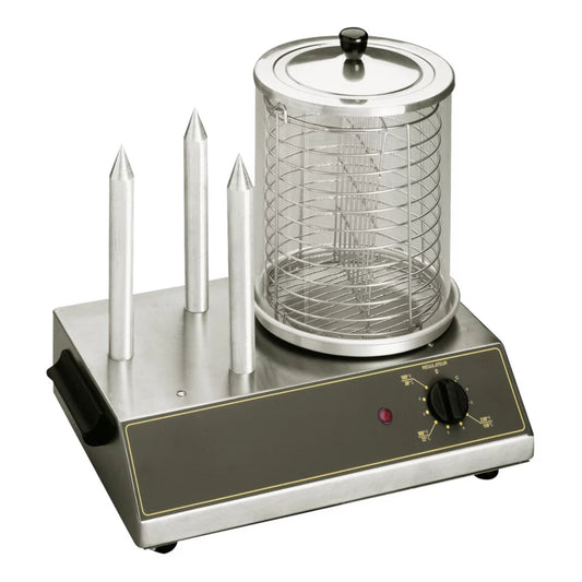 HOT DOG MAKER MIT GLASZYLINDER + 3 HEZSTÄBE MODELL CS 3 E