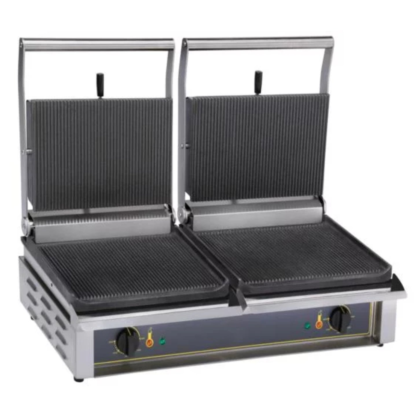 KONTAKTGRILL DOPPEL ELEKTRISCH DOPPELPLATTEN OBEN MIT 6 KW MODELL DOUBLE PANINI (versch. Versionen)