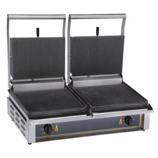 KONTAKTGRILL DOPPEL ELEKTRISCH DOPPELPLATTEN OBEN MIT 6 KW MODELL DOUBLE PANINI (versch. Versionen)