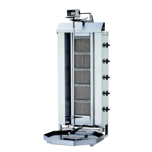 GAS GYROS-/KEBAB-GRILL 5 BRENNER 80 KG MODELL GLG 222