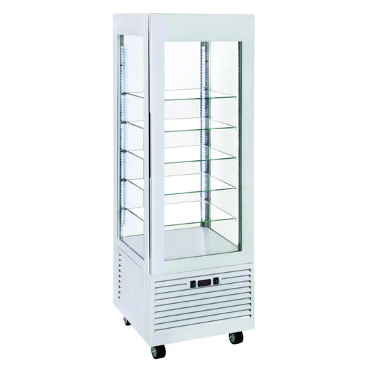 PANORAMA KÜHLVITRINE 60 CM 5 GLASBÖDEN 360 LITER MIT KOMBIKÜHLUNG + / - RDB 600