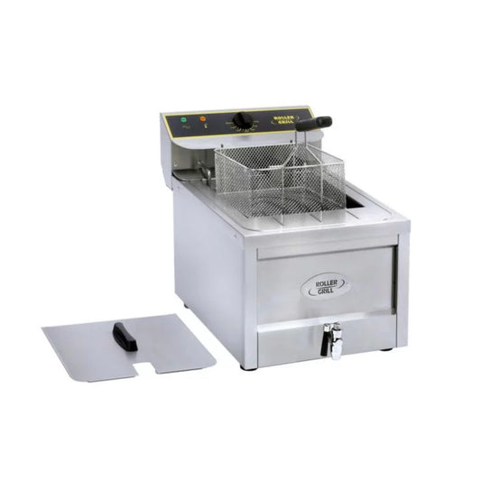 TISCH FRITTEUSE 1 BECKEN 12 LITER + ABLASSHAHN, KALTZONE ELEKTRO RFE 12