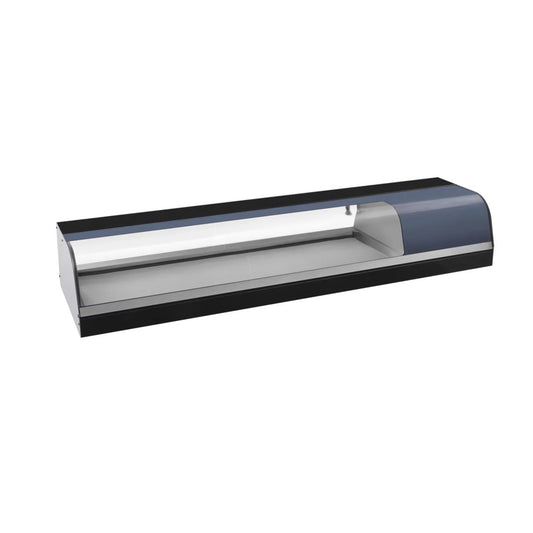GLAS KÜHLVITRINE SUSHI 180 CM 8 X 1/3 GN RUNDGLAS MODELL RSD 80