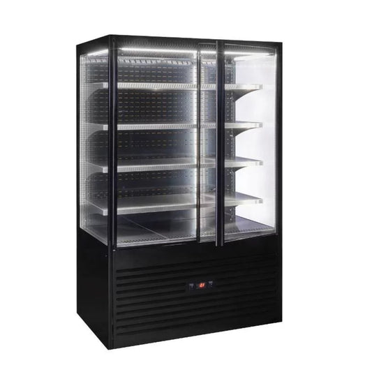 KÜHLVITRINE MIT GLASTÜREN SSC 1200, 845 LITER, 120 CM, SCHWARZ