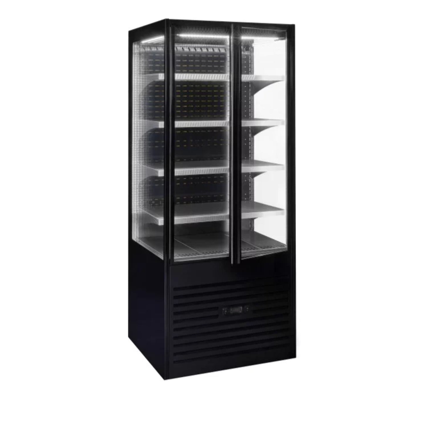 KÜHLVITRINE MIT GLASTÜREN SSC 800, 550 LITER 80 CM SCHWARZ
