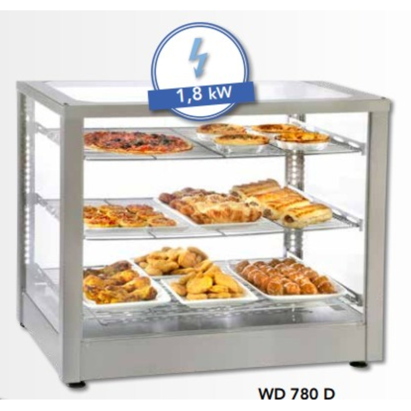 PANORAMA WARMHALTEVITRINE 3 GITTER MODELL 780 D MIT UMLUFT